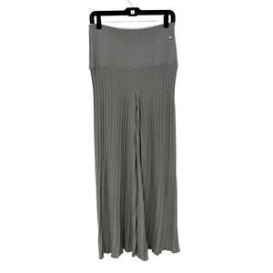 NWT Biana Beige Silver Shimmer Wide Leg Pull On Kiarah Pants Womens Small